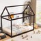 Costway Twin House Bed Wood Frame w/ Roof for Kids Toddler No Box Spring
